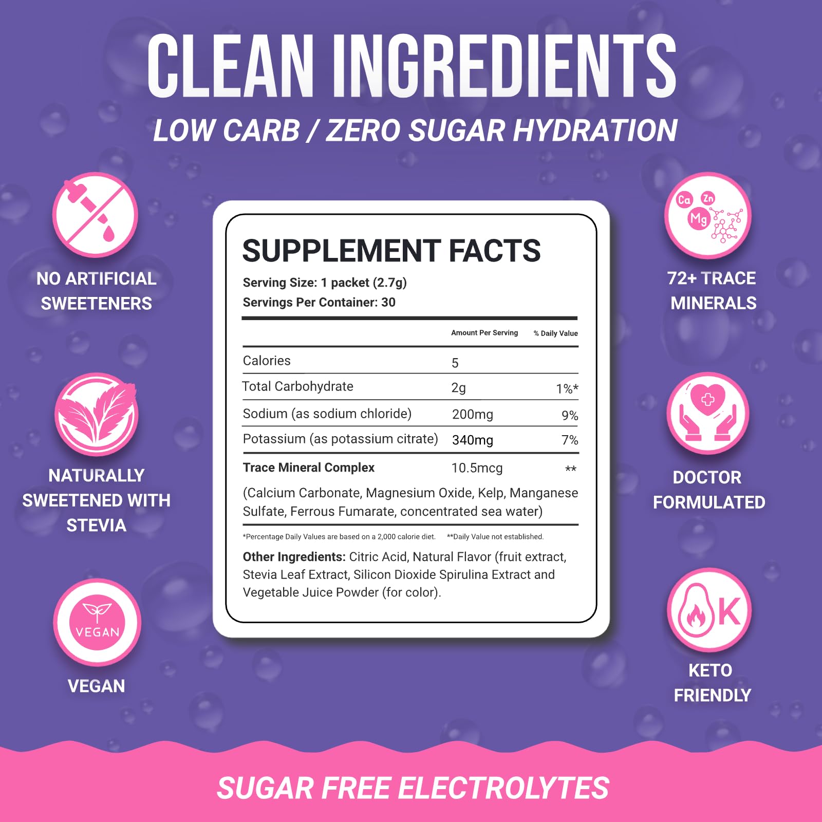 Dr. Price’s Electrolytes Hydration Powder Packets – Blueberry Pomegranate, 30 Packs | Sugar Free Electrolyte Drink Mix, 72+ Trace Minerals, Manganese - PrimeBioHealth - canada supplements
