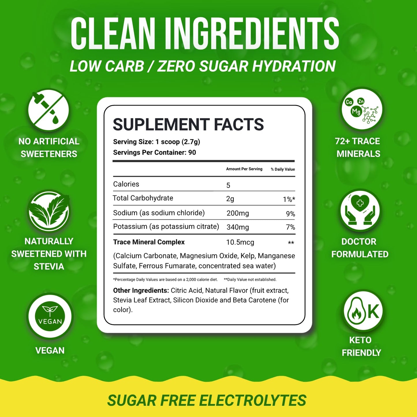 Dr. Price’s Electrolytes Powder Bulk – Lemon Lime, 90 Servings | Sugar Free Hydration Drink Mix with 72+ Trace Minerals, Manganese | Keto Electrolytes - PrimeBioHealth - canada supplements