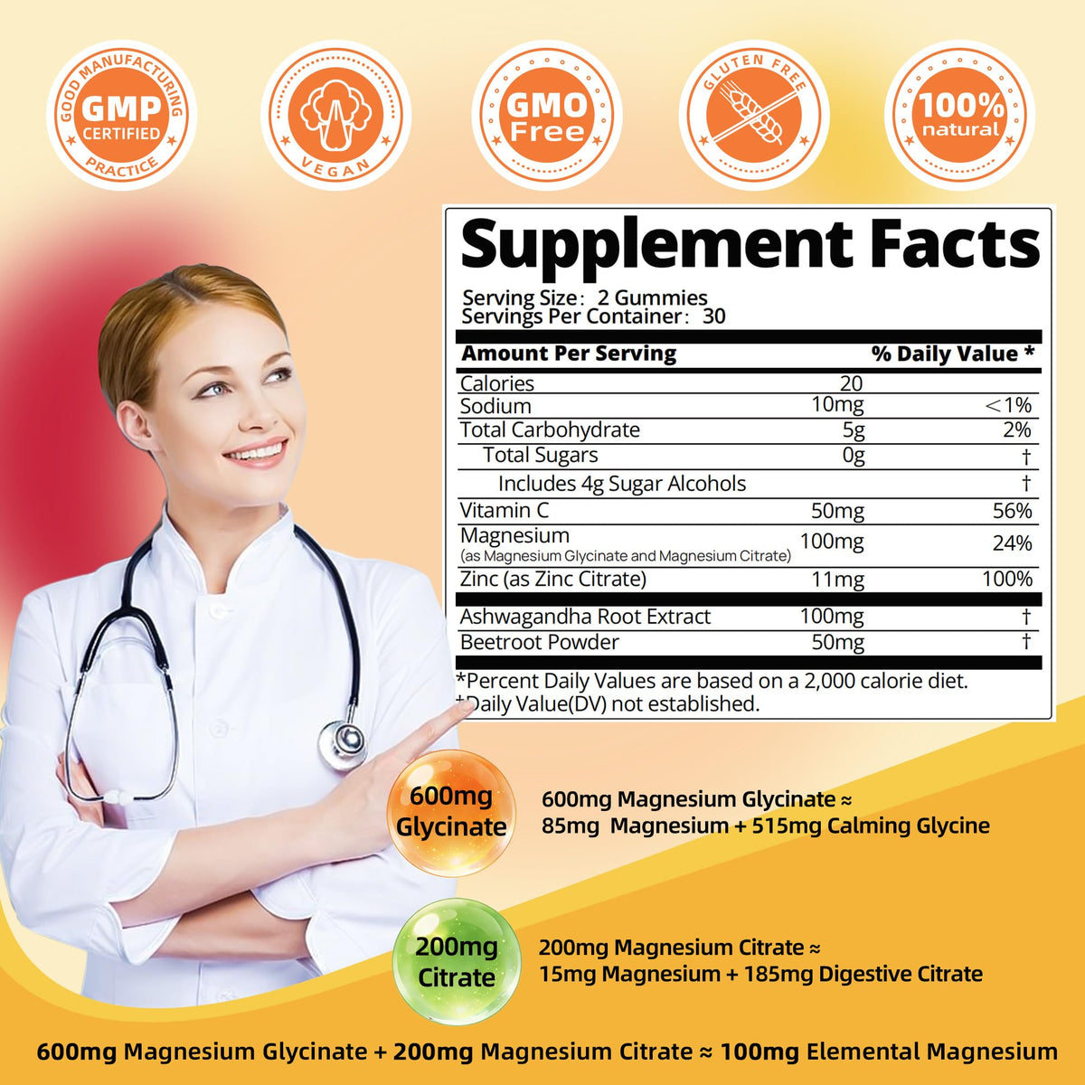 DREAVIO 90 Count Magnesium Glycinate Gummies w/Ashwagandha Supplement - Sugar Free Zinc Magnesium Glycinate - PrimeBioHealth - canada supplements