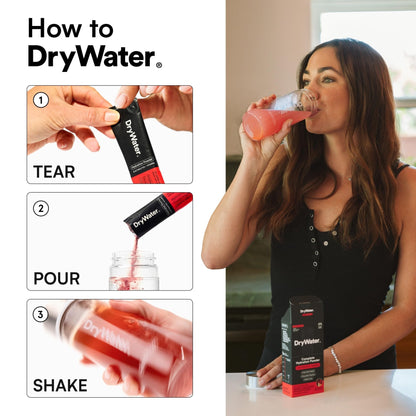 DryWater Electrolyte Powder Packets, Raspberry Lemon - Stevia-Free Hydration Packets Drink Mix with Zero Added Sugar for Rehydration & Energy - 6 Key Electrolytes - PrimeBioHealth - canada supplements