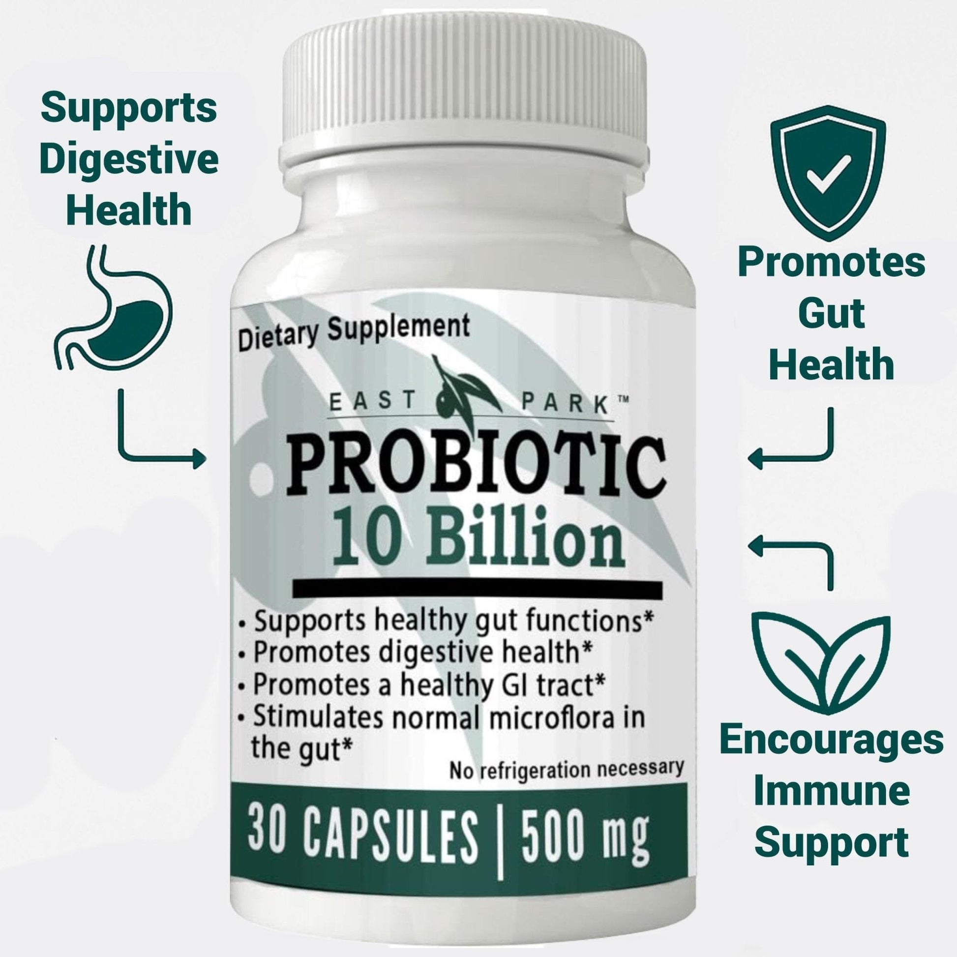 East Park Research d-Lenolate Probiotic Supplement | Probiotic 10 Billion CFUs Supports Gut & Digestive Health | Dietary Supplement Probiotics - PrimeBioHealth - canada supplements