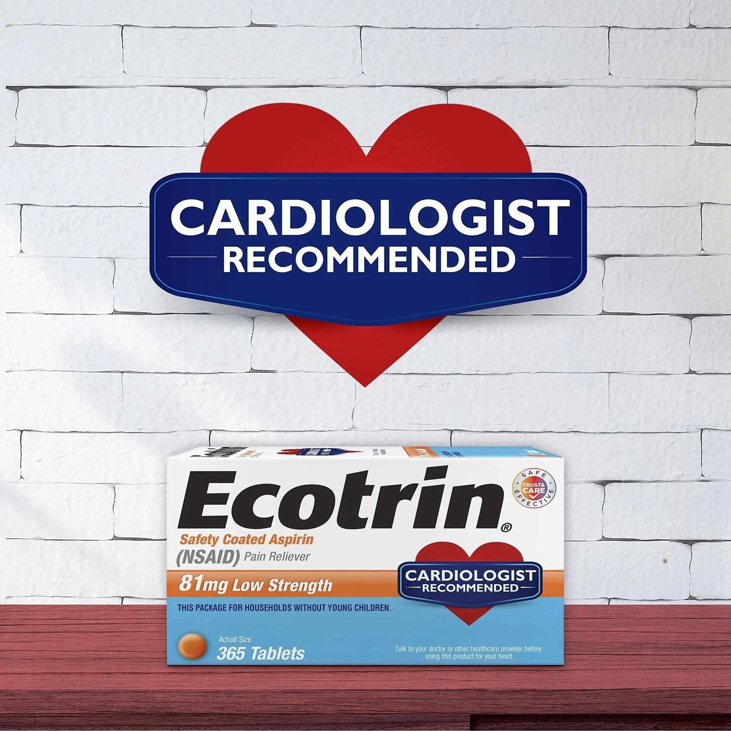 Ecotrin Low Strength Safety Coated Aspirin | NSAID | 81mg | 365 Tablets (2 Pack) - PrimeBioHealth - canada supplements