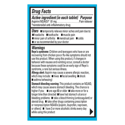 Ecotrin Low Strength Safety Coated Aspirin, NSAID 81mg, 45 count - PrimeBioHealth - canada supplements