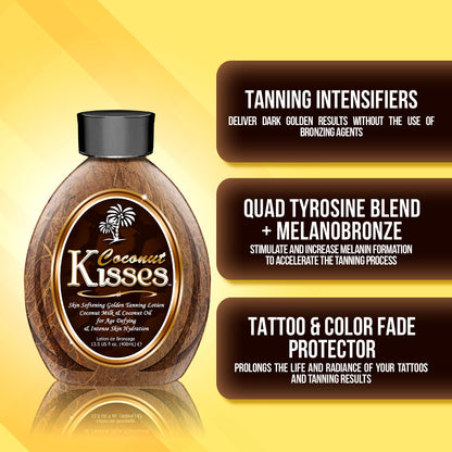 Ed Hardy Coconut Kisses Golden Tanning Lotion Cruelty Free, Gluten Free, Mineral Oil Free, DHA Free for All skin type, 13.5oz - PrimeBioHealth - canada supplements