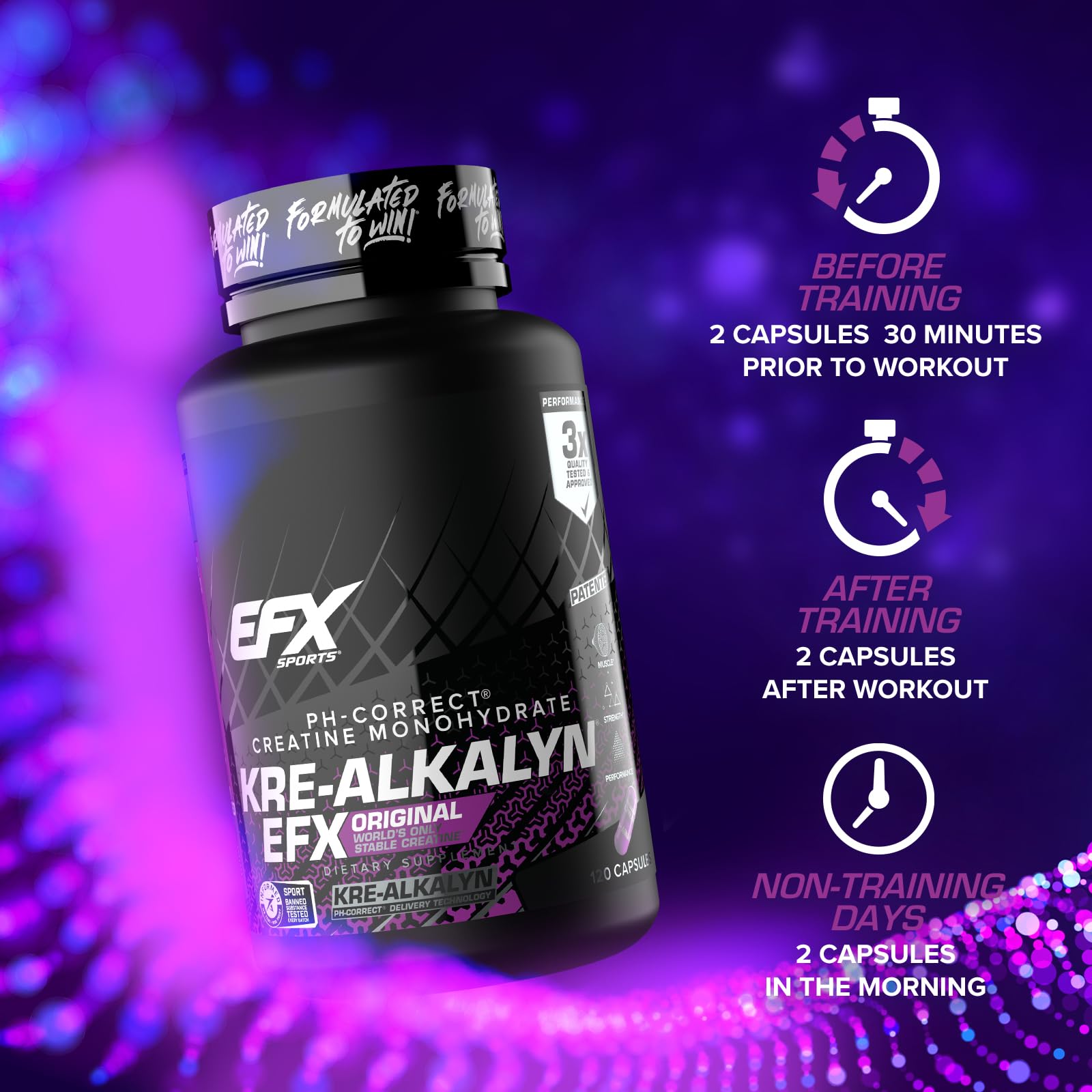 EFX Sports Kre-Alkalyn EFX | pH Correct Creatine Monohydrate Pill Supplement | Strength, Muscle Growth & Performance - PrimeBioHealth - canada supplements