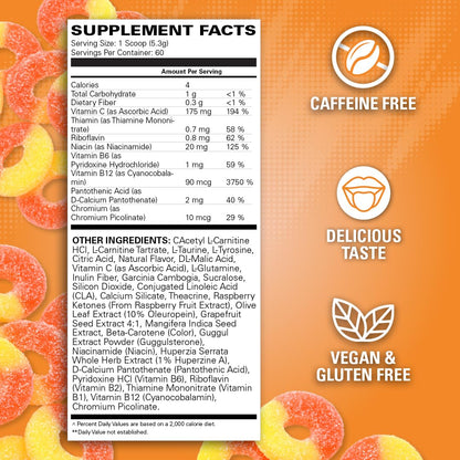 EHP Labs OxyShred Non Stimulant Pre Workout Powder - Stim Free Pre Workout, Caffeine Free Preworkout for Men & Women with L Glutamine & Acetyl L Carnitine - Peach, 60 Servings - PrimeBioHealth - canada supplements