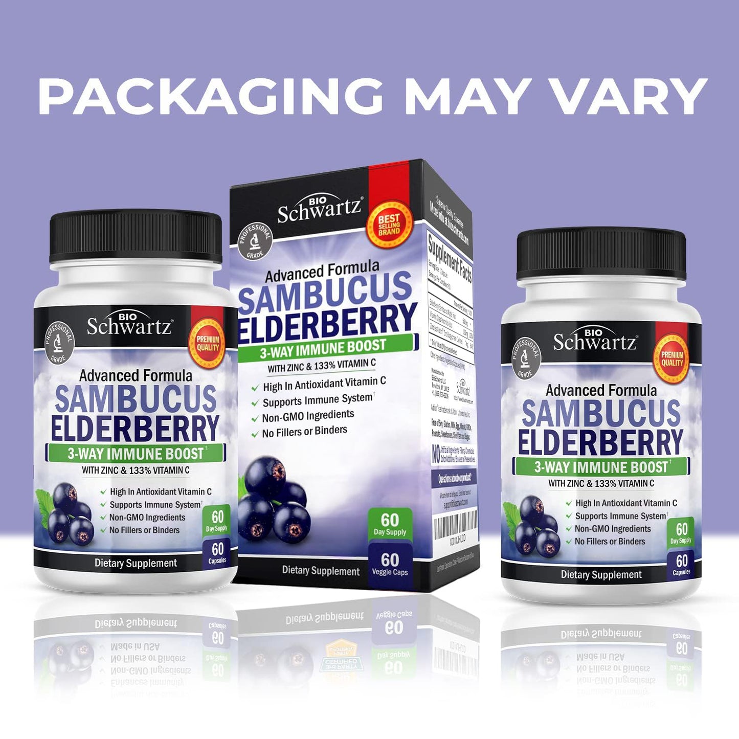Elderberry Capsules with Zinc and Vitamin C for Adults - Immune Support Vitamins for Women and Men - Black Sambucus Elderberry Vitamin C and Zinc - PrimeBioHealth - canada supplements