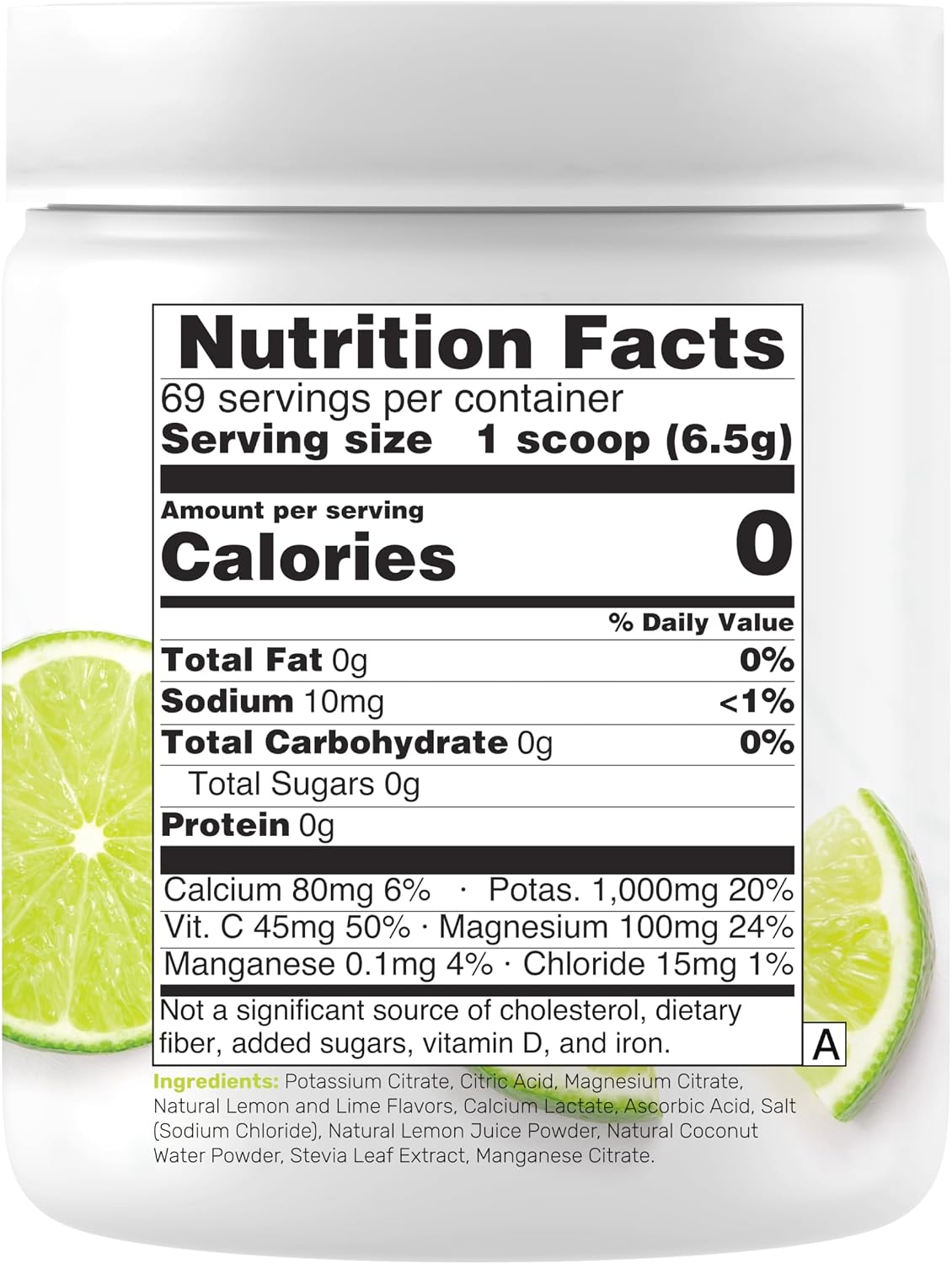 Electrolytes Powder, 1lb (69 Servings) – No Sugar, Lemon Lime – Hydration Supplement Drink Mix – High Potassium 1,000mg Per Serving, Manganese & Magnesium – Natural Hydration & Energy – Keto Friendly - PrimeBioHealth - canada supplements