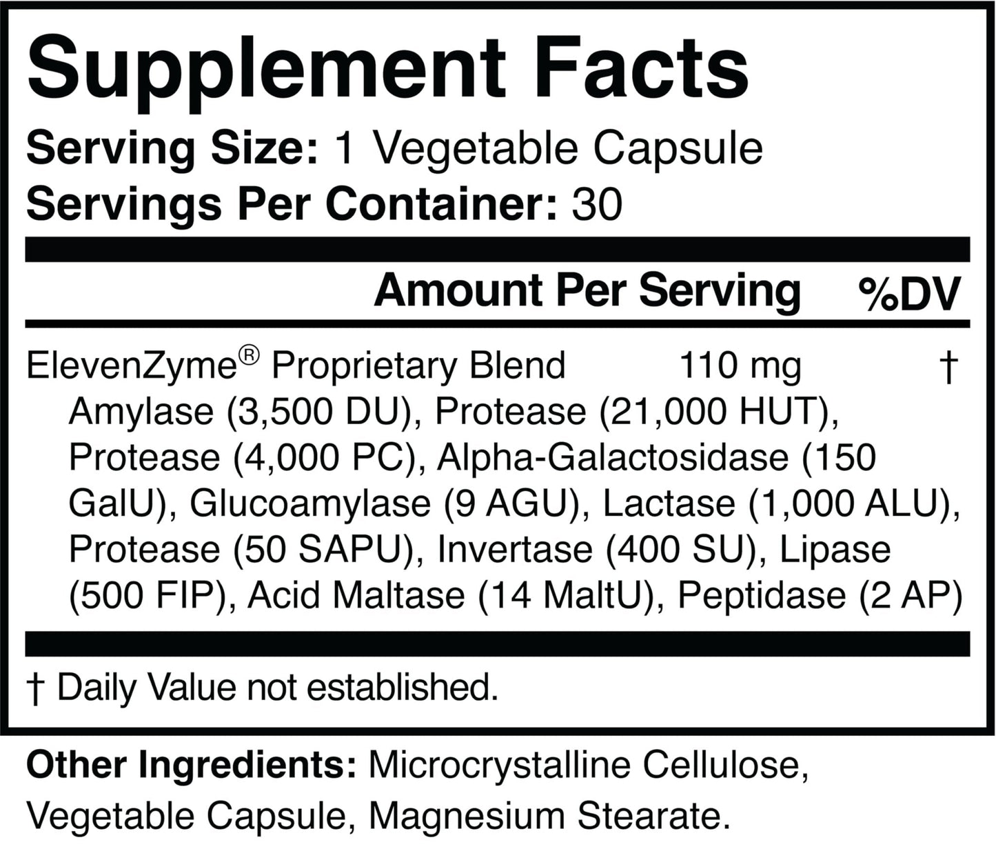 ElevenZyme - Natural Digestive Enzyme Supplement - Non-GMO, Vegan - PrimeBioHealth - canada supplements
