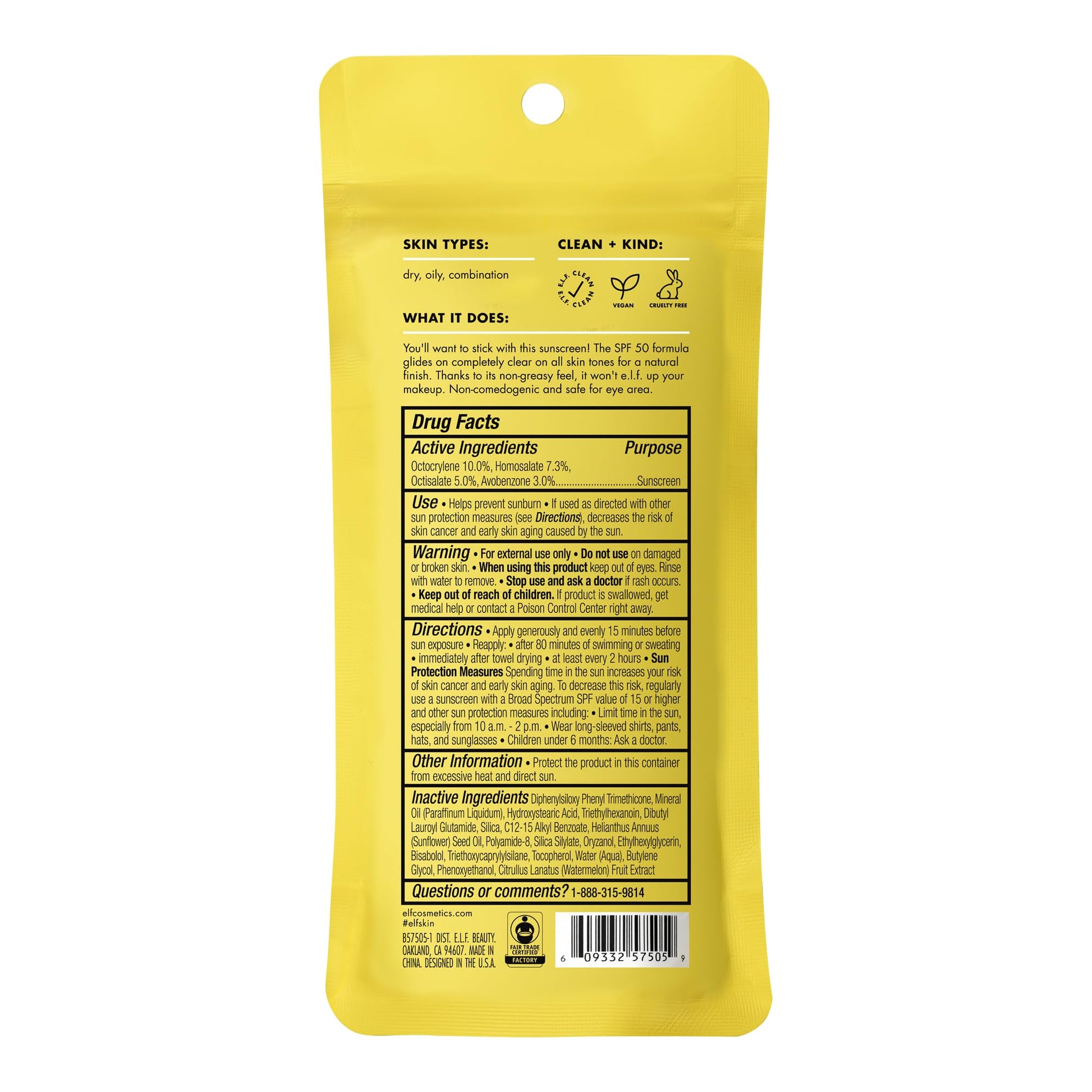 e.l.f. SKIN Suntouchable Invisi-Stick SPF 50, Clear Sunscreen For A Natural Finish, Made With Moisturizing Sunflower Seed Oil, Vegan & Cruelty-Free - PrimeBioHealth - canada supplements