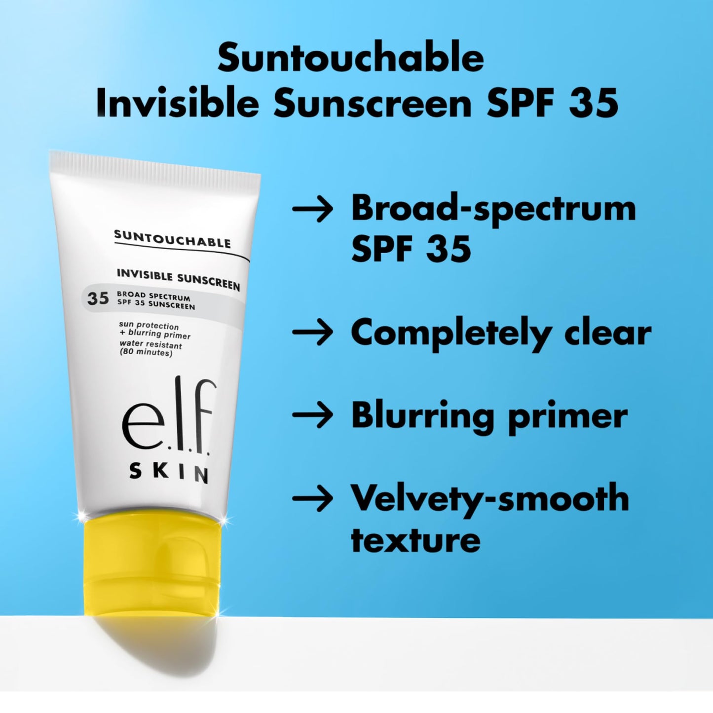 e.l.f. SKIN Suntouchable Invisible SPF 35, Lightweight, Gel-based Sunscreen For A Smooth Complexion, Doubles As A Makeup Primer - PrimeBioHealth - canada supplements