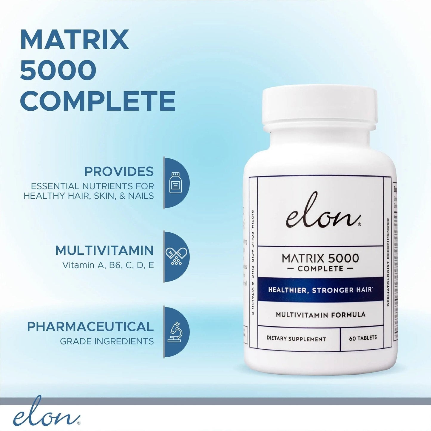 Elon Matrix 5000 Complete Multivitamin — Skin, Hair and Nail Growth Vitamins — Healthy Hair Growth Vitamins for Women & Men - PrimeBioHealth - canada supplements