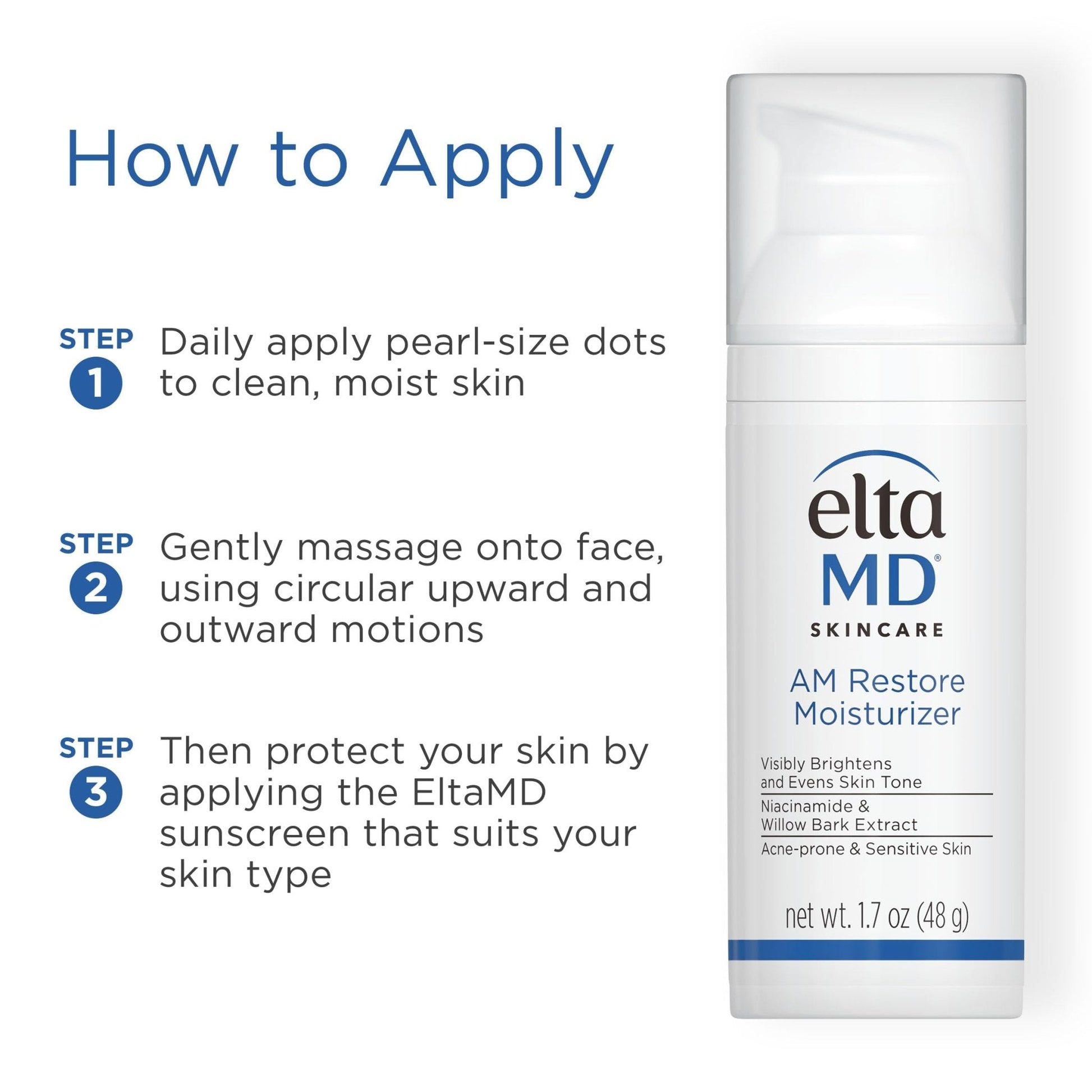 EltaMD AM Restore Face Moisturizer for Women and Men, Light Moisturizer Face Cream, Made with Niacinamide and Hyaluronic Acid, 1.7 oz Pump - PrimeBioHealth - canada supplements