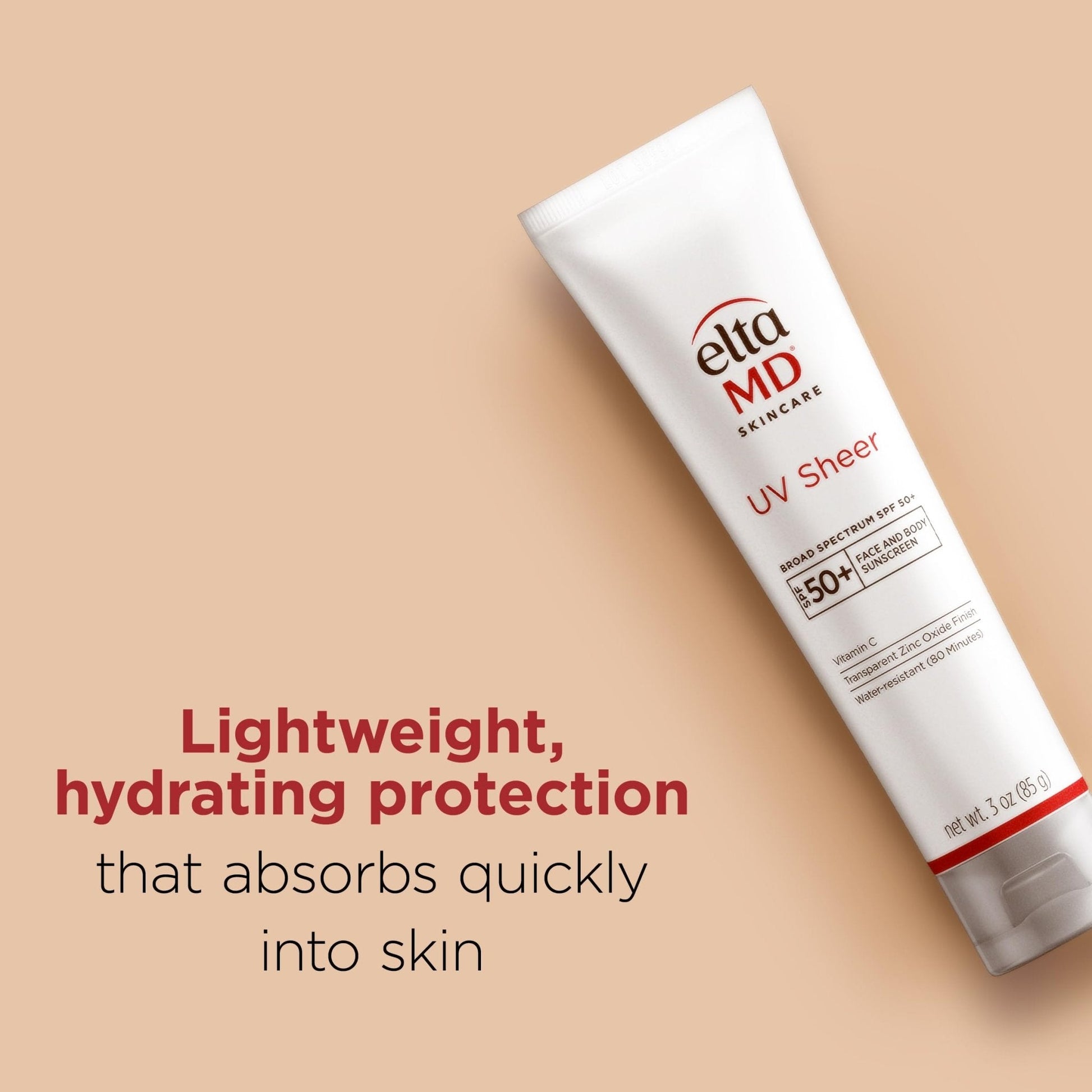 EltaMD UV Sheer Face and Body Sunscreen SPF 50+, Oil Free, No White Cast Sunscreen for Face and Body, Zinc Oxide Formula, 3.0 oz Tube - PrimeBioHealth - canada supplements