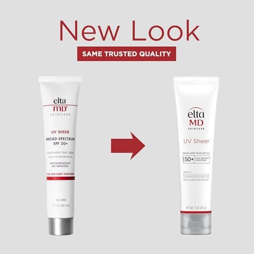 EltaMD UV Sheer Face and Body Sunscreen SPF 50+, Oil Free, No White Cast Sunscreen for Face and Body, Zinc Oxide Formula, 3.0 oz Tube - PrimeBioHealth - canada supplements