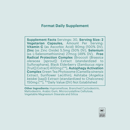 ELYSIUM Format Immune Support Supplement - Vitamin C Supplement, Immunity Support, Immune Defense, Intermittent Senolytic Complex Immune Support for Adults, Complete Immunity Supplement - 60ct - PrimeBioHealth - canada supplements