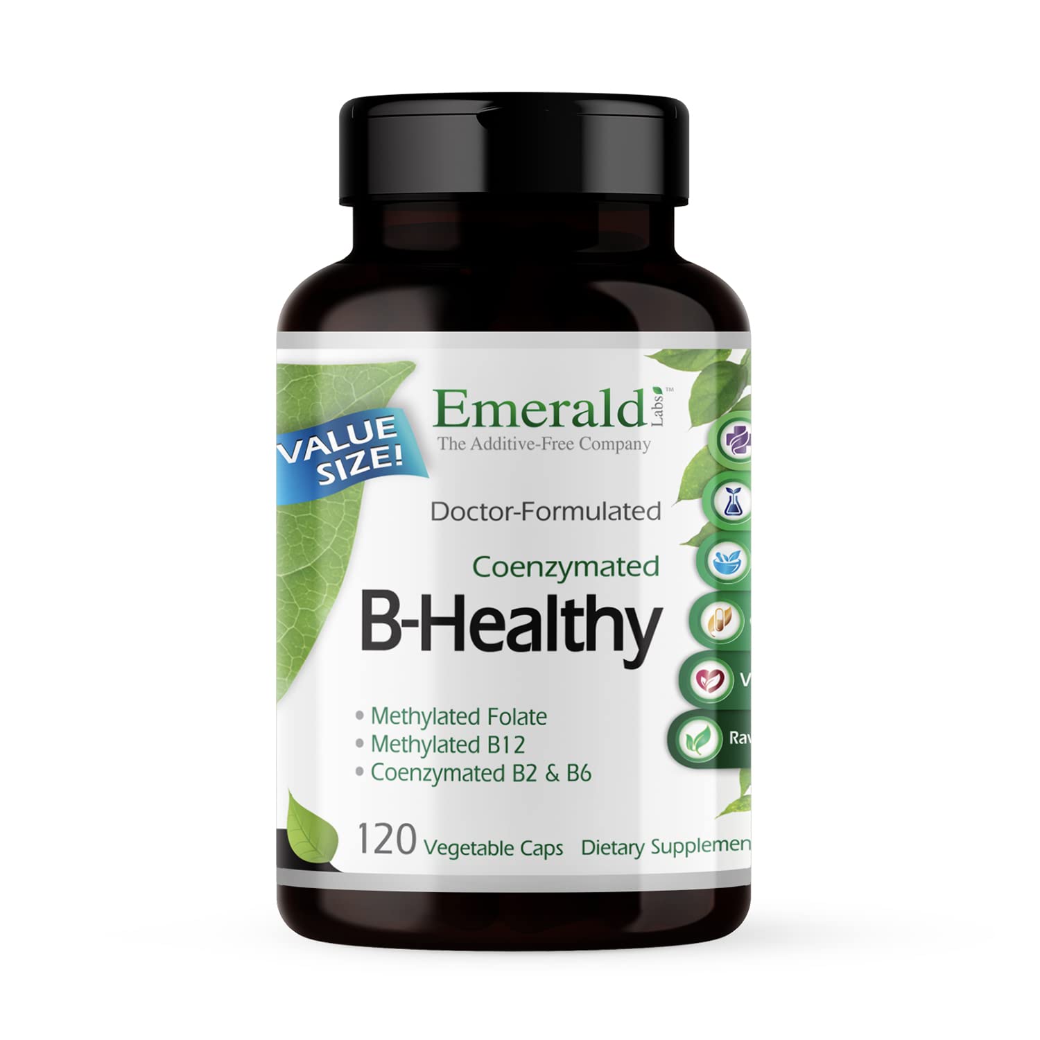 EMERALD LABS B-Healthy - Vegan Vitamin B Complex - Includes Methylated Folic Acid & Full Spectrum B Vitamins - Supports Immune, Brain & Heart Health - PrimeBioHealth - canada supplements