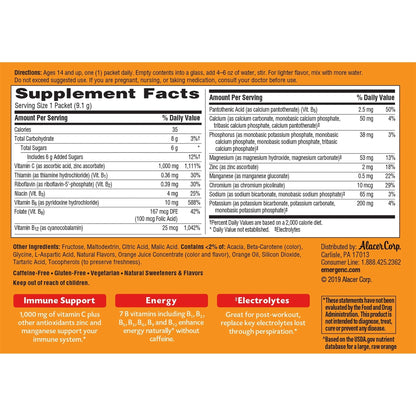 Emergen-C 1000mg Vitamin C Powder for Daily Immune Support Caffeine Free Vitamin C Supplements with Zinc and Manganese - PrimeBioHealth - canada supplements