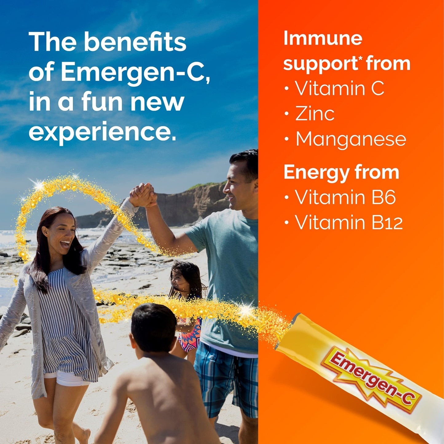 Emergen-C Crystals, On-the-Go Emergen-C Immune Support Supplement with Vitamin C, B Vitamins, Zinc and Manganese - PrimeBioHealth - canada supplements