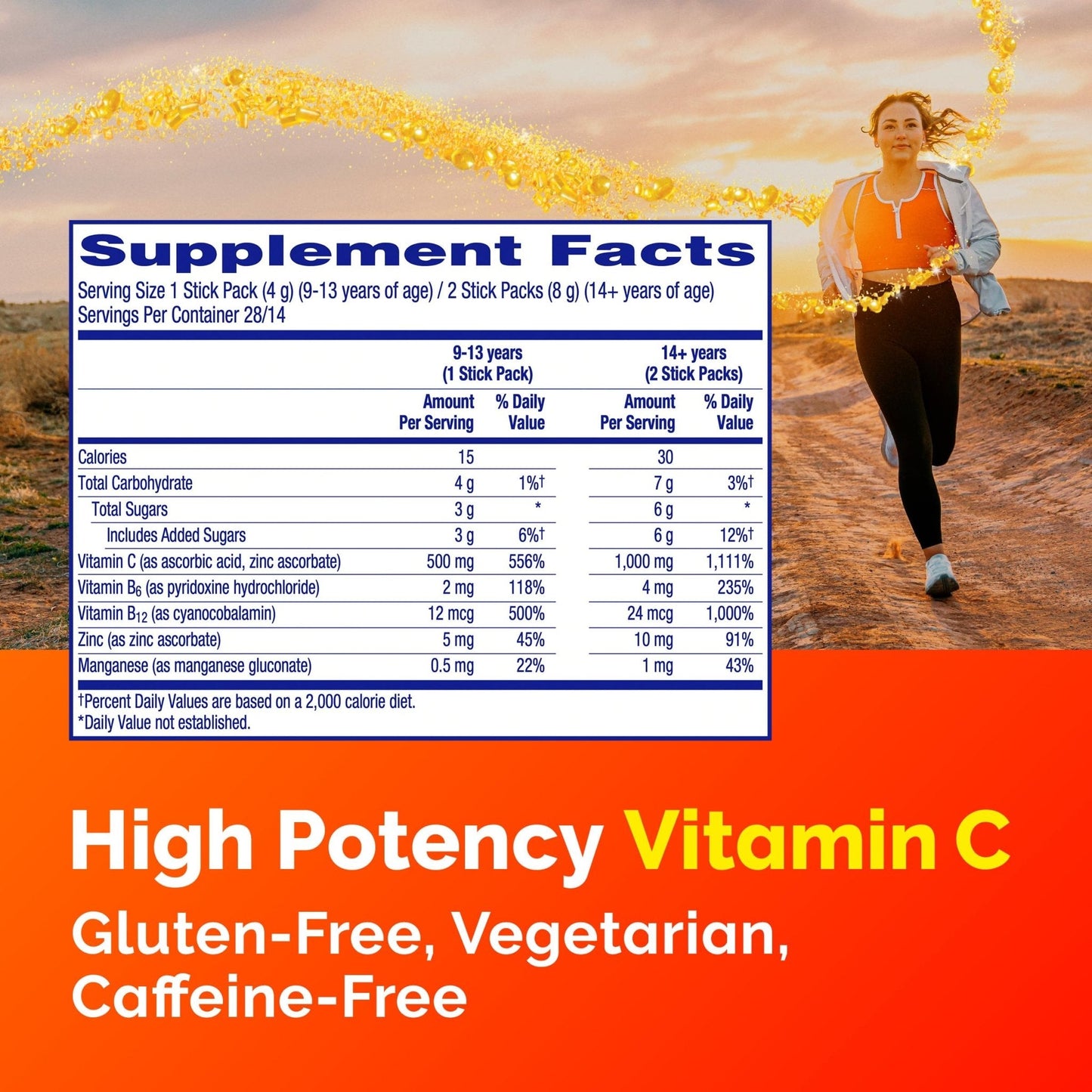 Emergen-C Crystals, On-the-Go Emergen-C Immune Support Supplement with Vitamin C, B Vitamins, Zinc and Manganese - PrimeBioHealth - canada supplements
