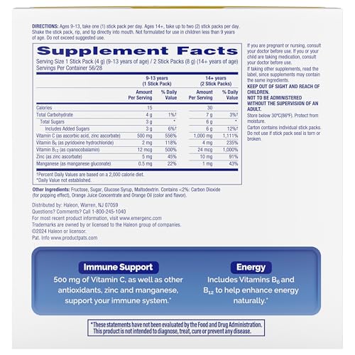 Emergen-C Crystals, On-the-Go Emergen-C Immune Support Supplement with Vitamin C, B Vitamins, Zinc and Manganese - PrimeBioHealth - canada supplements