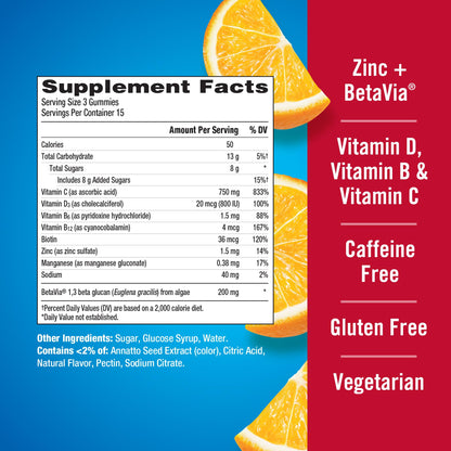 Emergen-C Immune+ Triple Action Immune Support Gummies, BetaVia (R), 1000mg Vitamin C, B Vitamins, Vitamin D and Antioxidants - PrimeBioHealth - canada supplements