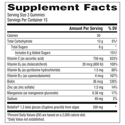 Emergen-C Immune+ Triple Action Immune Support Gummies, BetaVia (R), 1000mg Vitamin C, B Vitamins, Vitamin D and Antioxidants - PrimeBioHealth - canada supplements