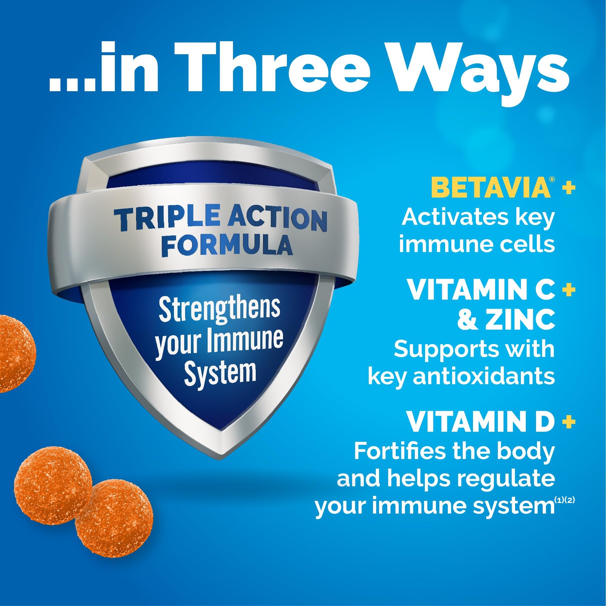 Emergen-C Immune+ Triple Action Immune Support Gummies, BetaVia (R), 1000mg Vitamin C, B Vitamins, Vitamin D and Antioxidants - PrimeBioHealth - canada supplements