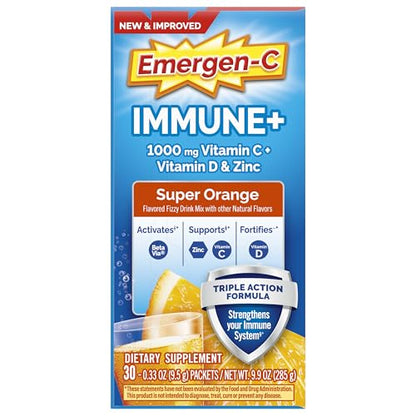 Emergen-C Immune+ Triple Action Immune Support Powder, BetaVia (R), 1000mg Vitamin C, B Vitamins, Vitamin D and Antioxidants - PrimeBioHealth - canada supplements