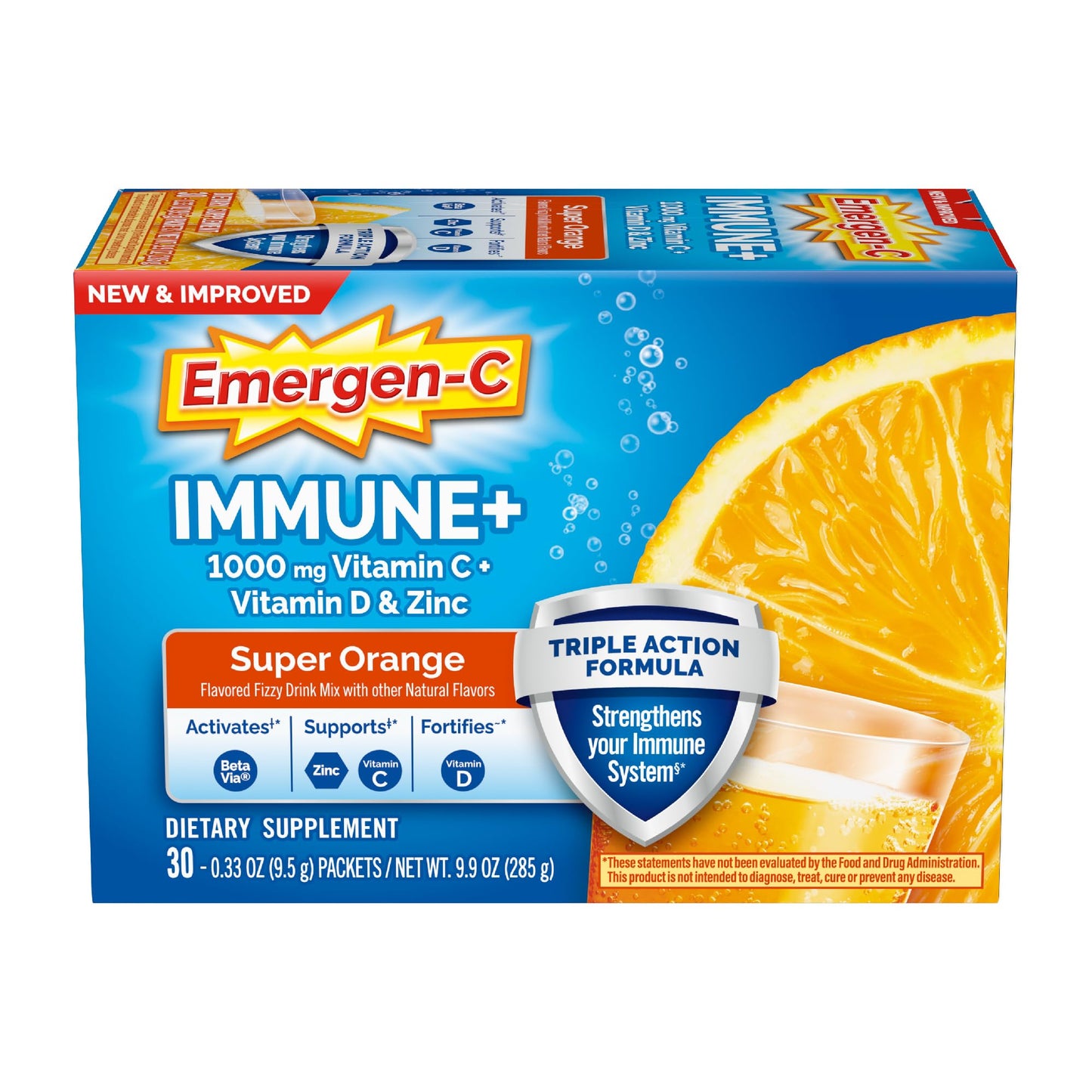 Emergen-C Immune+ Triple Action Immune Support Powder, BetaVia (R), 1000mg Vitamin C, B Vitamins, Vitamin D and Antioxidants - PrimeBioHealth - canada supplements