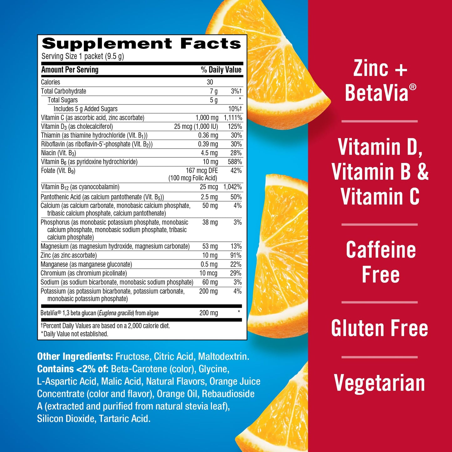Emergen-C Immune+ Triple Action Immune Support Powder, BetaVia (R), 1000mg Vitamin C, B Vitamins, Vitamin D and Antioxidants - PrimeBioHealth - canada supplements