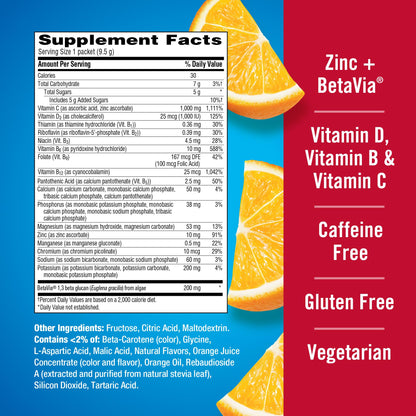 Emergen-C Immune+ Triple Action Immune Support Powder, BetaVia (R), 1000mg Vitamin C, B Vitamins, Vitamin D and Antioxidants - PrimeBioHealth - canada supplements