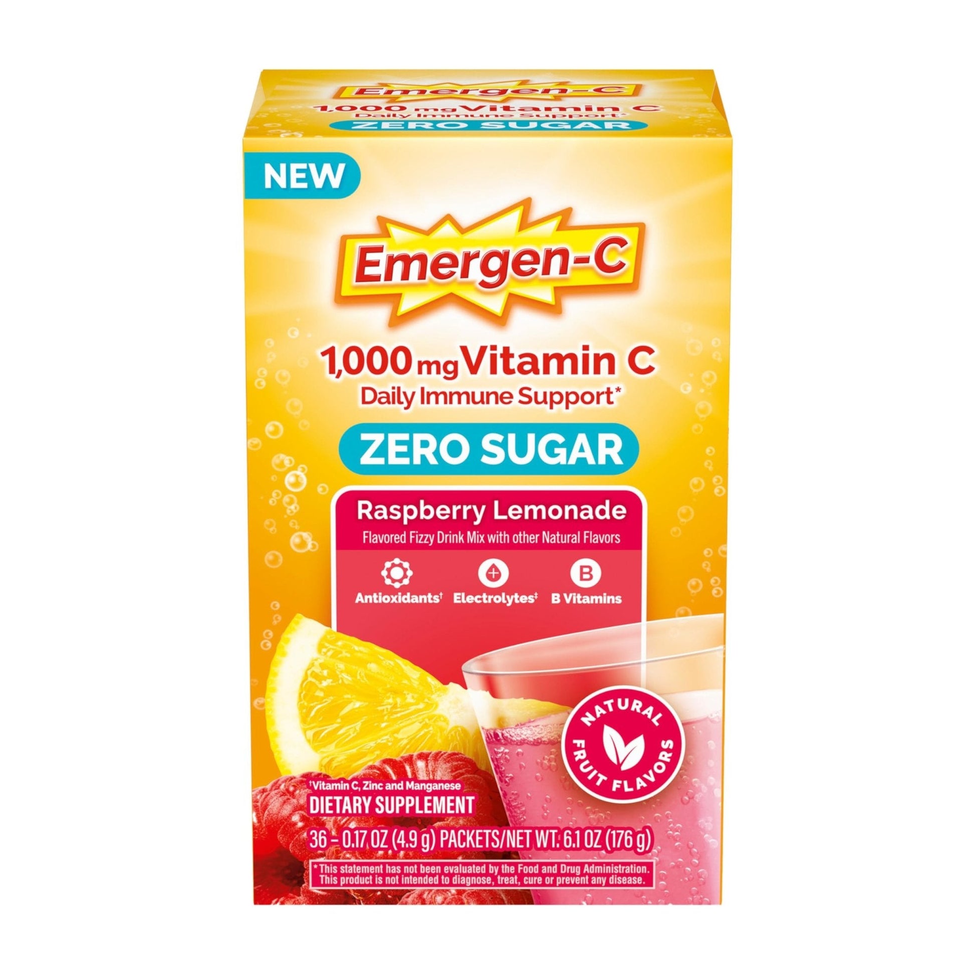 Emergen-C Zero Sugar 1000 mg Vitamin C Powder for Daily Immune Support Caffeine Free Vitamin C Supplements with Zinc and Manganese, B Vitamins and Electrolytes - PrimeBioHealth - canada supplements