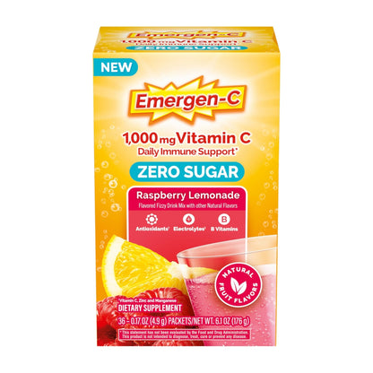 Emergen-C Zero Sugar 1000 mg Vitamin C Powder for Daily Immune Support Caffeine Free Vitamin C Supplements with Zinc and Manganese, B Vitamins and Electrolytes - PrimeBioHealth - canada supplements