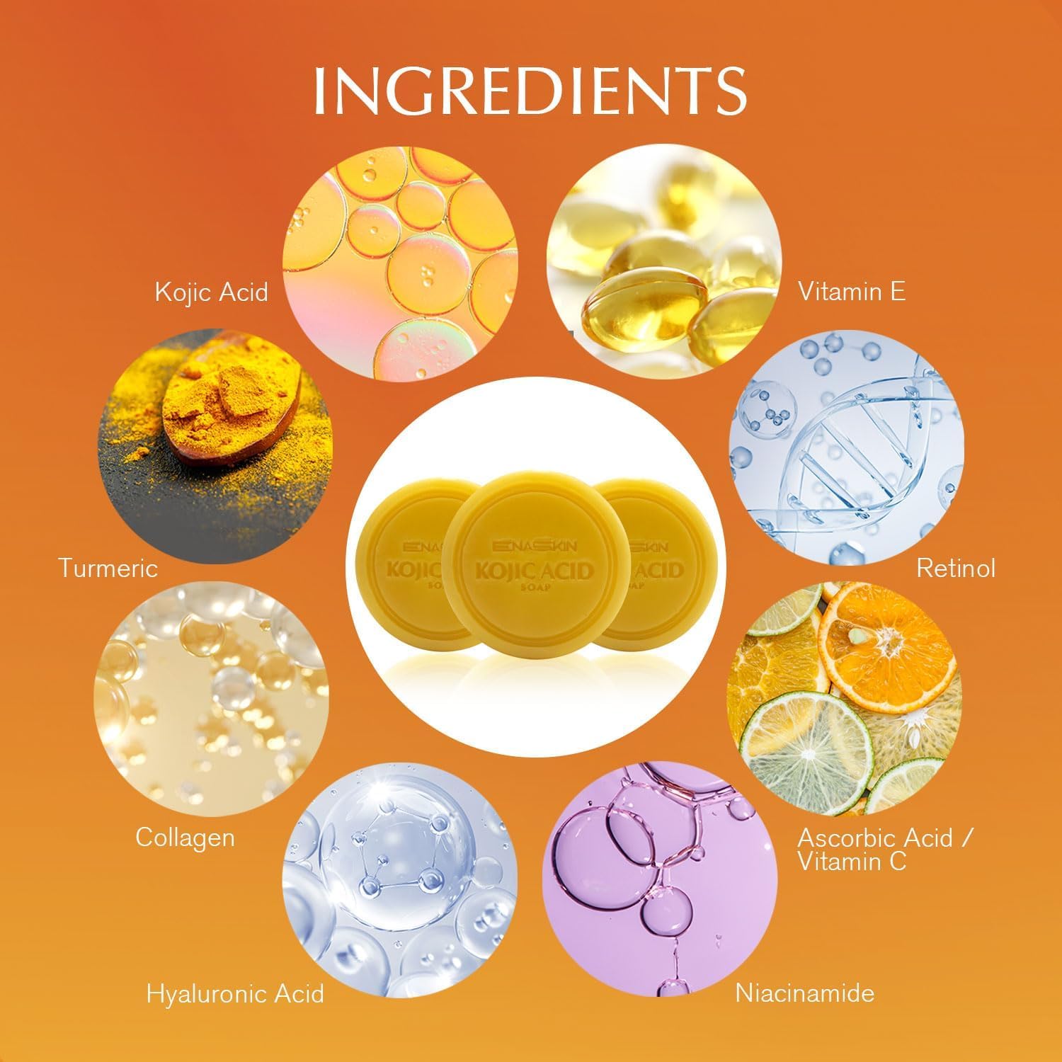 Enaskin Dark Spot Set - Serum & Soap Bars: Hyperpigmentation Body Treatment for Freckles Melasma Age Spot Sun Spot - Dark Spots Corrector Serum - PrimeBioHealth - canada supplements