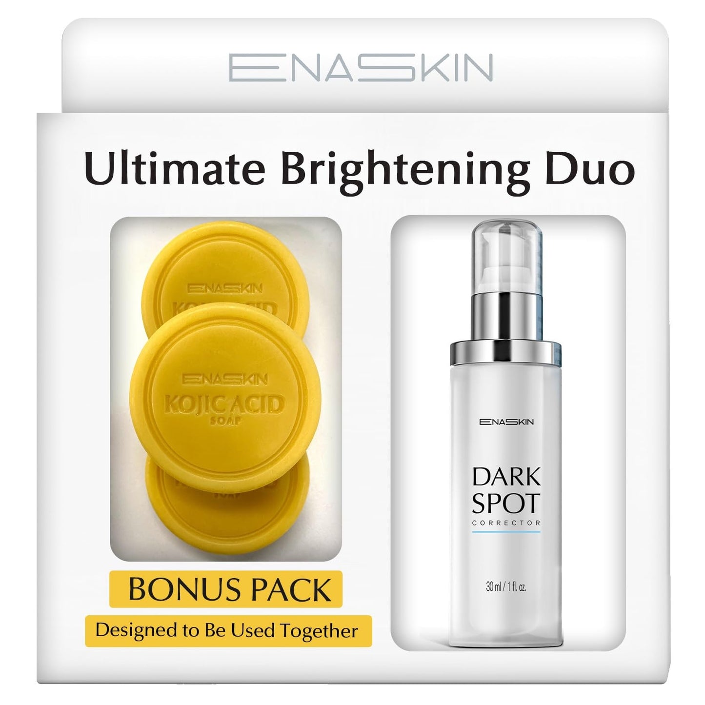Enaskin Dark Spot Set - Serum & Soap Bars: Hyperpigmentation Body Treatment for Freckles Melasma Age Spot Sun Spot - Dark Spots Corrector Serum - PrimeBioHealth - canada supplements