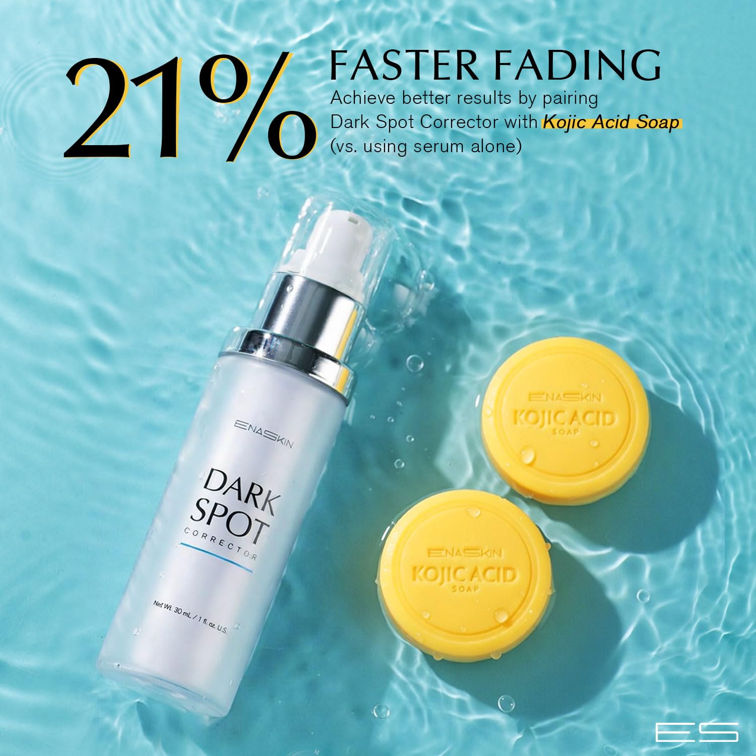 Enaskin Dark Spot Set - Serum & Soap Bars: Hyperpigmentation Body Treatment for Freckles Melasma Age Spot Sun Spot - Dark Spots Corrector Serum - PrimeBioHealth - canada supplements