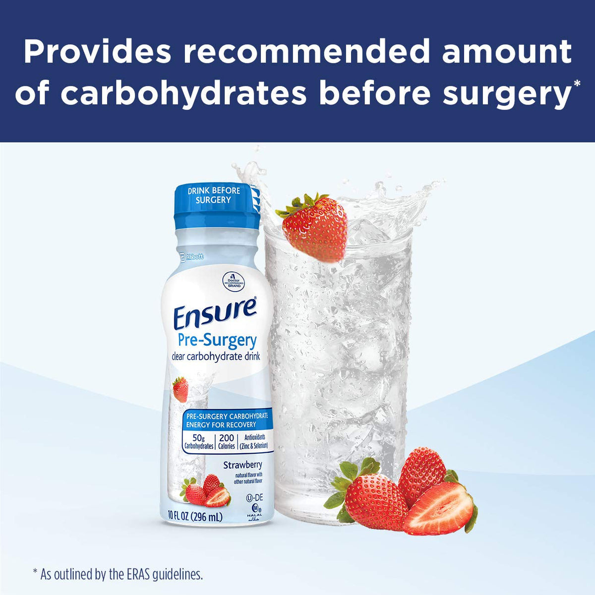Ensure Pre-Surgery, Clear Carbohydrate Drink, Strawberry, 10 fl oz, 4 Count - PrimeBioHealth - canada supplements
