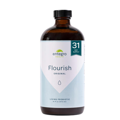ENTEGRO Flourish Original Liquid Probiotic & Postbiotic Supplement - Glass | 11 Live Cultures | Gut & Digestive Health for Women, Men & Kids | Organic, Vegan - PrimeBioHealth - canada supplements