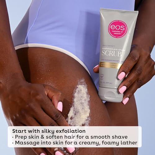 eos Cashmere Skin Collection Pre-Shave Scrub- Vanilla Cashmere, Exfoliating Body Scrub, Vanilla Body Scrub, Hydrating, Shea Sugar, 7 fl oz - PrimeBioHealth - canada supplements