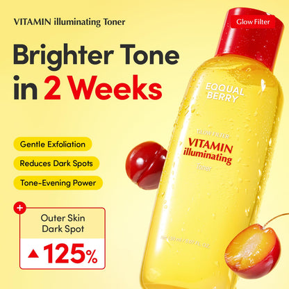 EQQUALBERRY Vitamin Illuminating Toner - Brightening Vitamin C & Niacinamide 3% - PrimeBioHealth - canada supplements