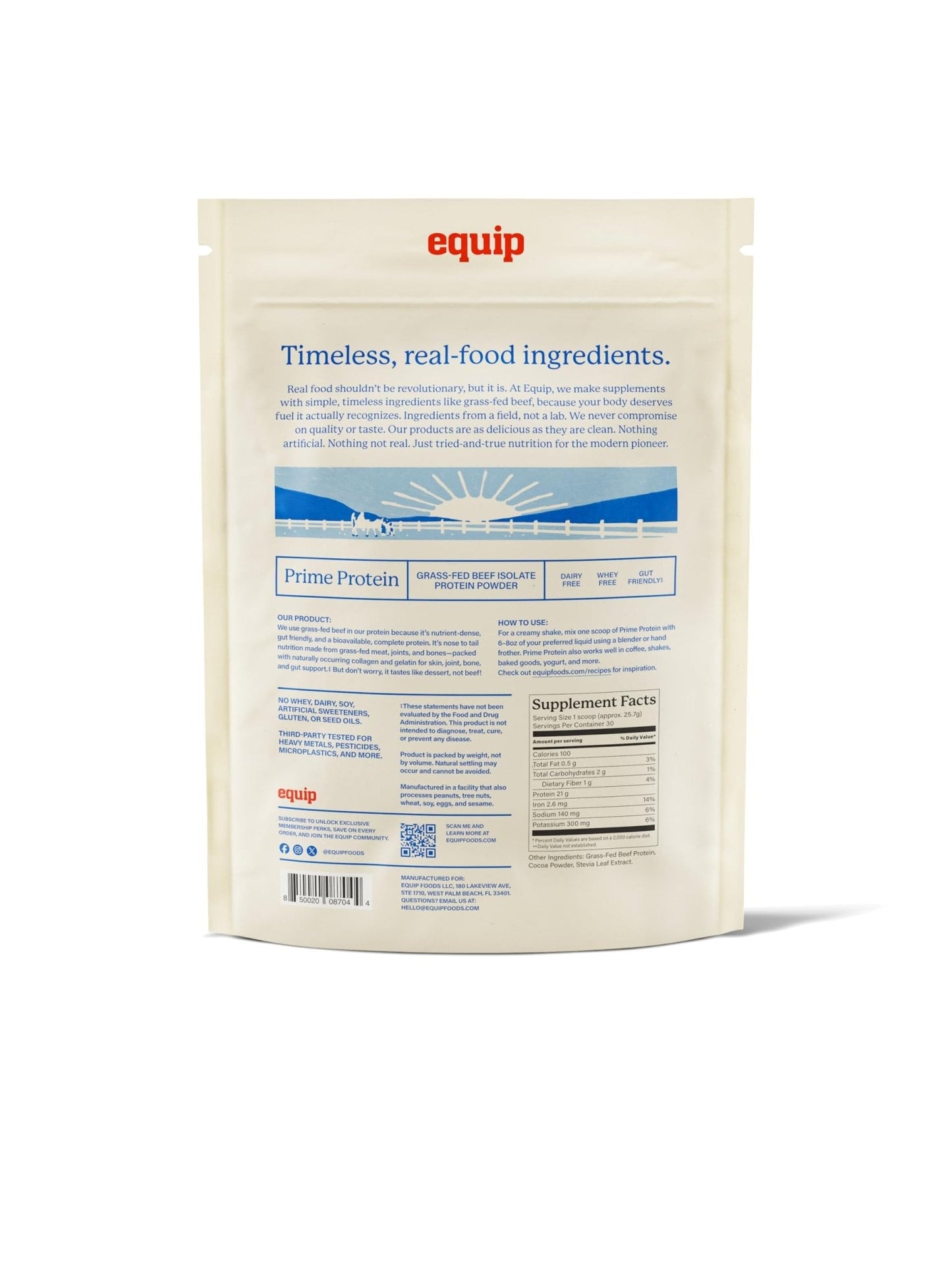 Equip Foods Prime Protein Powder | Clean, Grass Fed Beef Protein Powder | Carnivore Protein Isolate | Paleo, Keto Friendly | Gluten & Dairy Free | Helps Build & Repair Tissue - PrimeBioHealth - canada supplements
