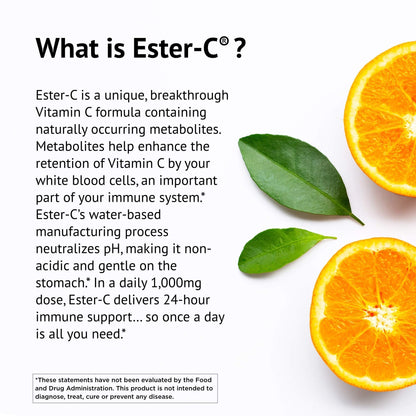 Ester-C American Health with Citrus Bioflavonoids Capsules - 24-Hour Immune Support, Gentle On Stomach, Non-Acidic Vitamin C - PrimeBioHealth - canada supplements