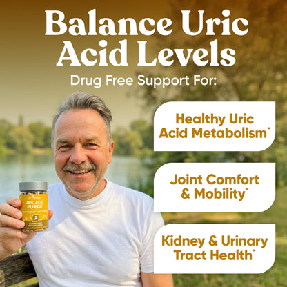 Eu Natural Purge Uric Acid Flush - Eat & Drink What You Want - Uric Acid Support for Joints & Mobility with Celery Seed - PrimeBioHealth - canada supplements