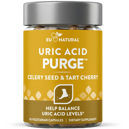 Eu Natural Purge Uric Acid Flush - Eat & Drink What You Want - Uric Acid Support for Joints & Mobility with Celery Seed - PrimeBioHealth - canada supplements
