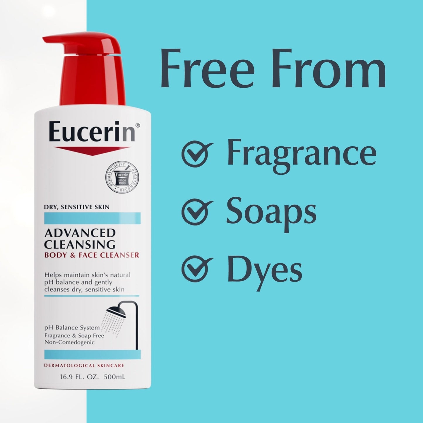 Eucerin Advanced Cleansing Body & Face Cleanser - Fragrance & Soap Free for Dry, Sensitive Skin - 16.9 fl. oz Bottle - PrimeBioHealth - canada supplements