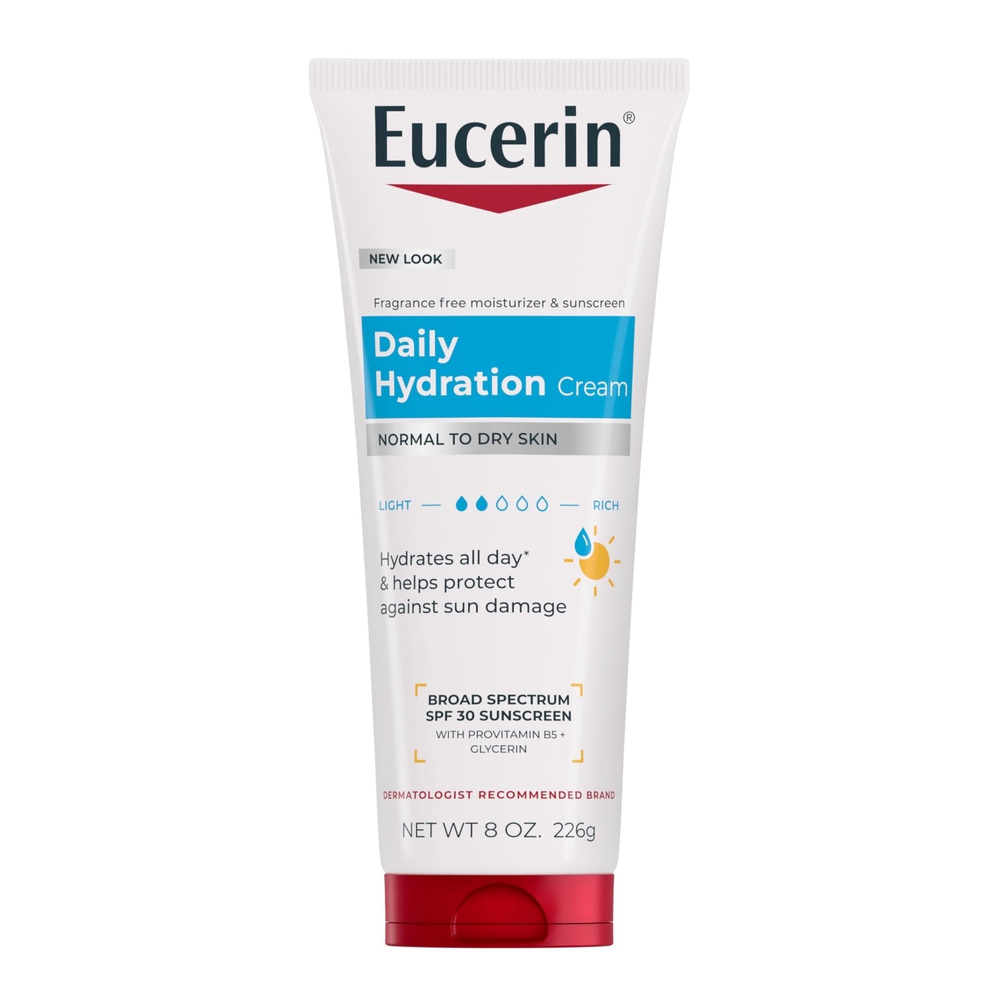 Eucerin Daily Hydration Broad Spectrum SPF 30 Sunscreen Body Cream for Dry Skin, Fragrance Free Sunscreen Moisturizer, 8 Oz Tube - PrimeBioHealth - canada supplements