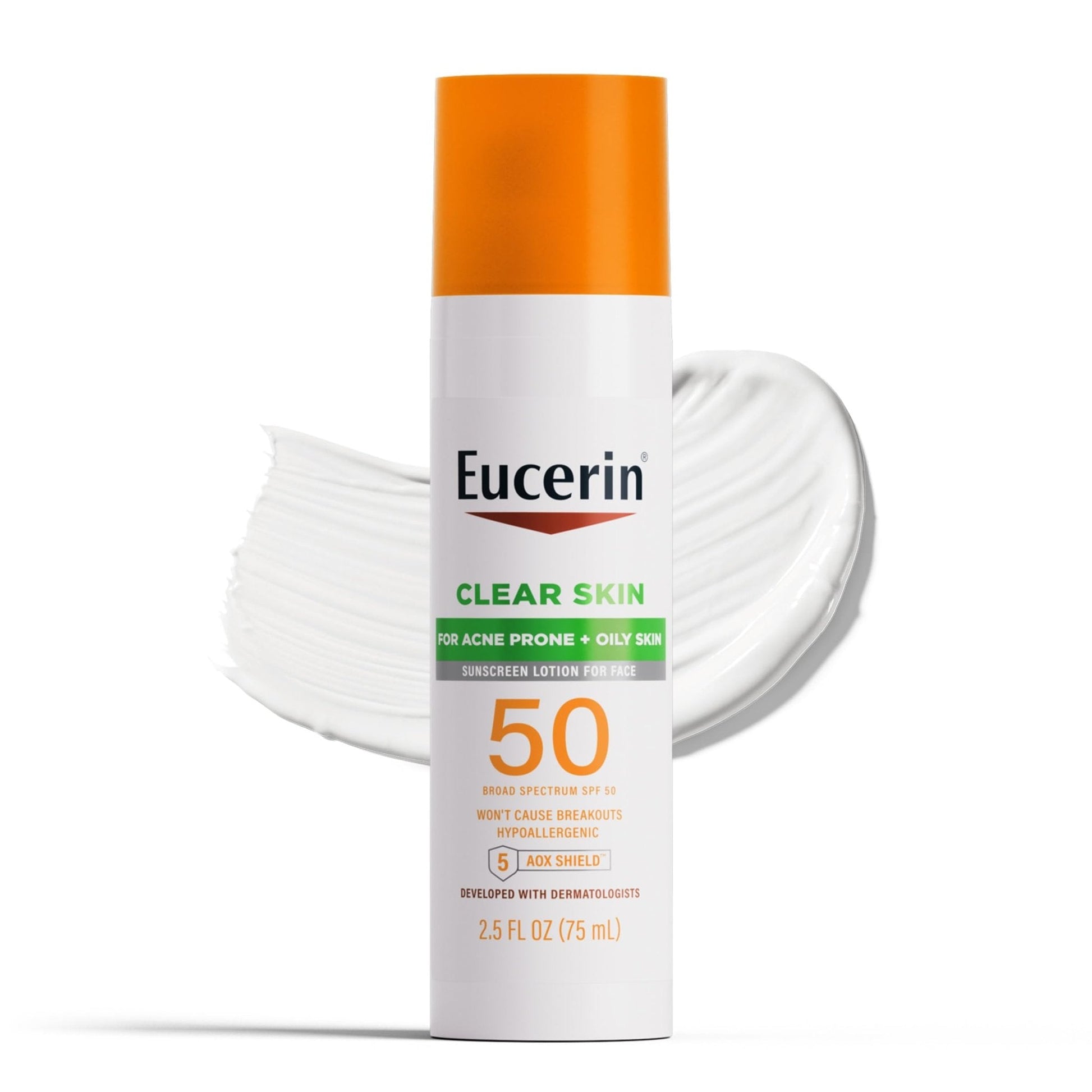 Eucerin Sun Clear Skin Face Sunscreen Lotion SPF 50 for Acne Prone and Oily Skin, Lightweight Sunscreen with Oil-Absorbing Minerals - PrimeBioHealth - canada supplements