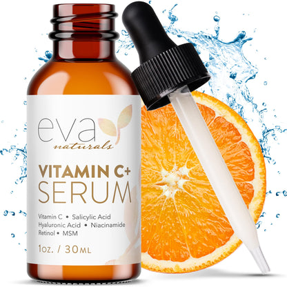 Eva Naturals Vitamin C Serum for Face – Anti Aging Dark Spot Remover & Corrector with Retinol, Hyaluronic Acid - PrimeBioHealth - canada supplements