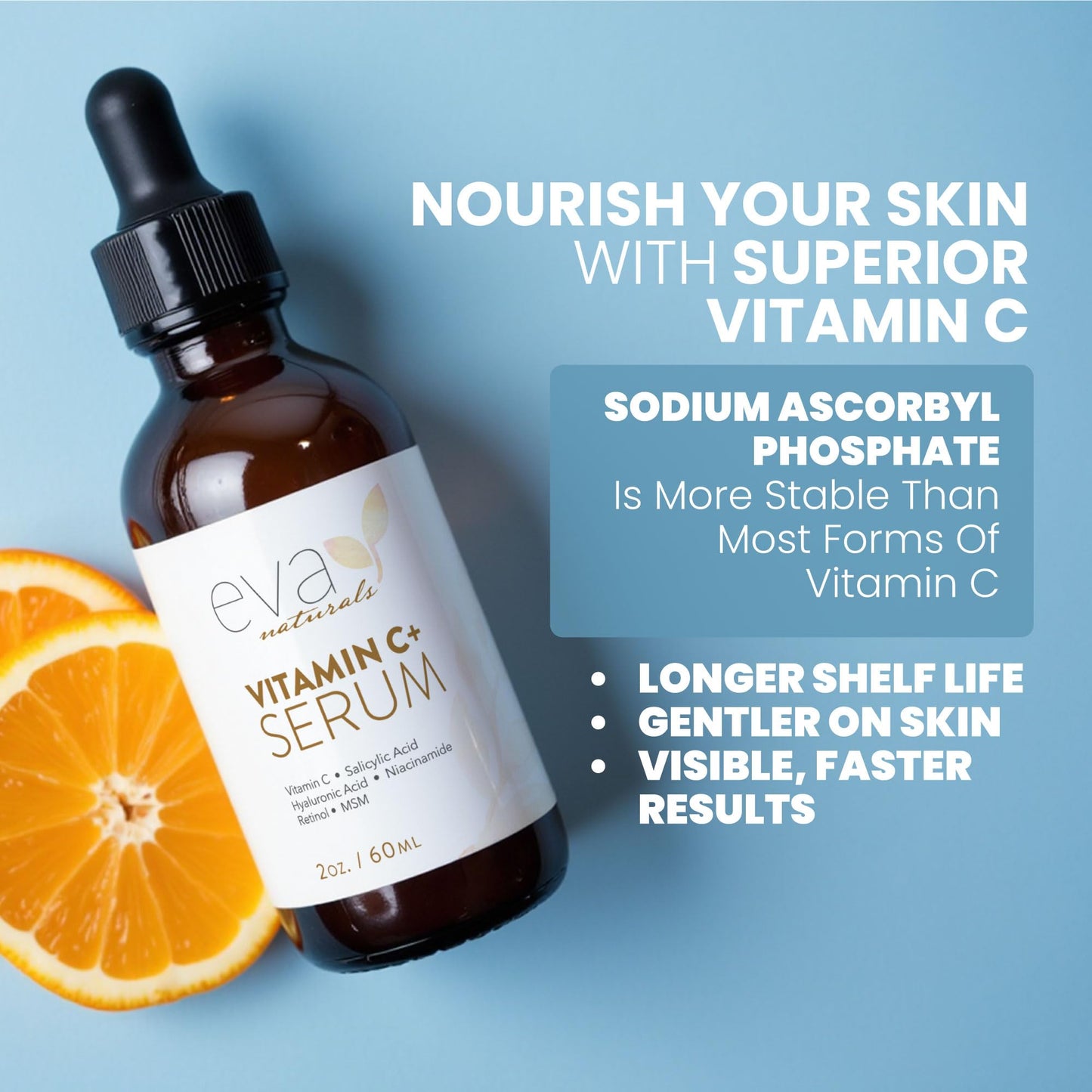 Eva Naturals Vitamin C Serum for Face – Anti Aging Dark Spot Remover & Corrector with Retinol, Hyaluronic Acid - PrimeBioHealth - canada supplements